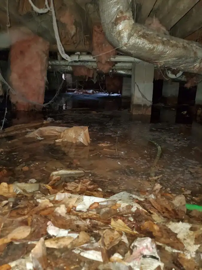 Crawl space flood assessment for Commercial Water Damage Restoration in North Bethesda