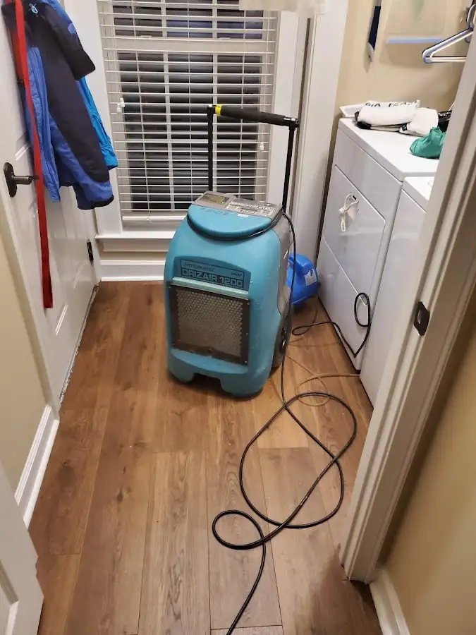 Commercial dehumidifier deployed for Flood Damage Cleanup in North Bethesda